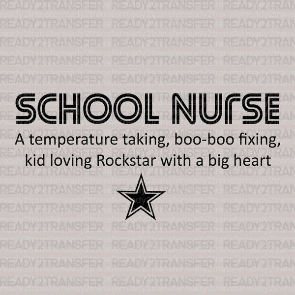School Nurse Big Heart DTF Transfer