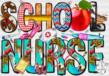School Nurse Doodles Design - Dtf Transfers