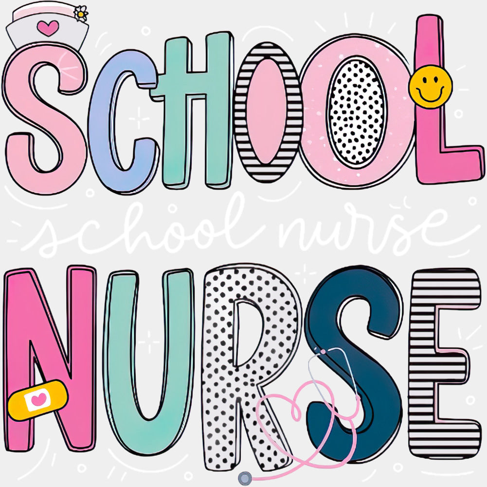 School Nurse - School Nurse DTF Transfers ready2transfer Light Color Design (See Imaging)