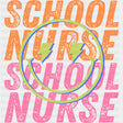School Nurse, Green & Purple Smiley - School Nurse DTF Transfers ready2transfer