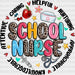 School Nurse Leopard Circle Design - School Nurse DTF Transfers ready2transfer Black