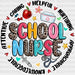School Nurse Leopard Circle Design - School Nurse DTF Transfers ready2transfer White