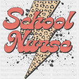 School Nurse, Lightning Bolt - School Nurse DTF Transfers ready2transfer Dark Color Design (See Imaging)