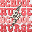 School Nurse, Lightning Bolt - School Nurse DTF Transfers ready2transfer Dark Color Design (See Imaging)