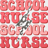 School Nurse, Lightning Bolt - School Nurse DTF Transfers ready2transfer Light Color Design (See Imaging)