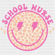 School Nurse, Pink Smiley - School Nurse DTF Transfers ready2transfer