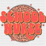 School Nurse, Pink & Yellow - School Nurse DTF Transfers ready2transfer