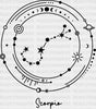 Scorpio Constellation Design - Zodiac Dtf Transfer Adult Unisex S & M (10’’) / Dark Color (See
