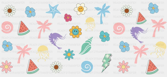 Sea Life & Trees & Flowers - Summer Cup Wrap UV Sticker Permanent UV DTF Decal