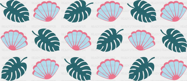 Sea Shells & Leaves - General Cup Wrap UV Sticker Permanent UV DTF Decal