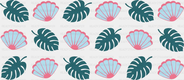 Sea Shells & Leaves - General Cup Wrap UV Sticker Permanent UV DTF Decal