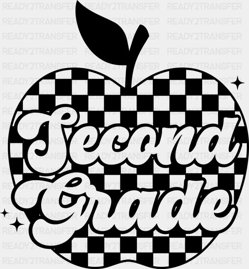 Second Grade B&W - Back To School DTF Transfer ready2transfer Dark Color Design (See Imaging)
