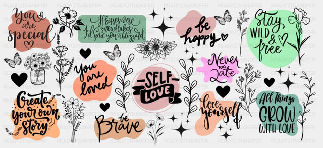 Self Love - Mental Health Cup Wrap UV Sticker Permanent UV DTF Decal
