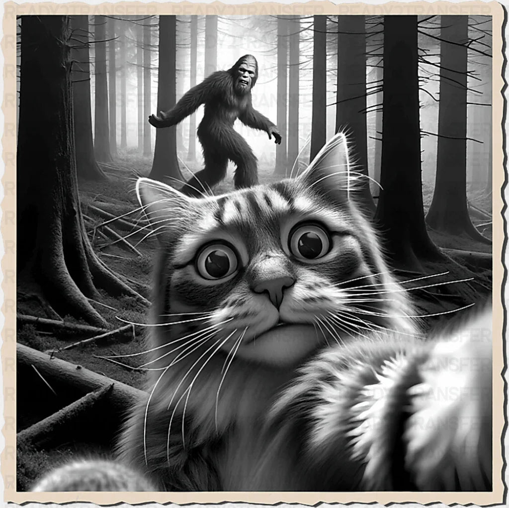 Selfie With Sasquatch - Cats DTF Transfer