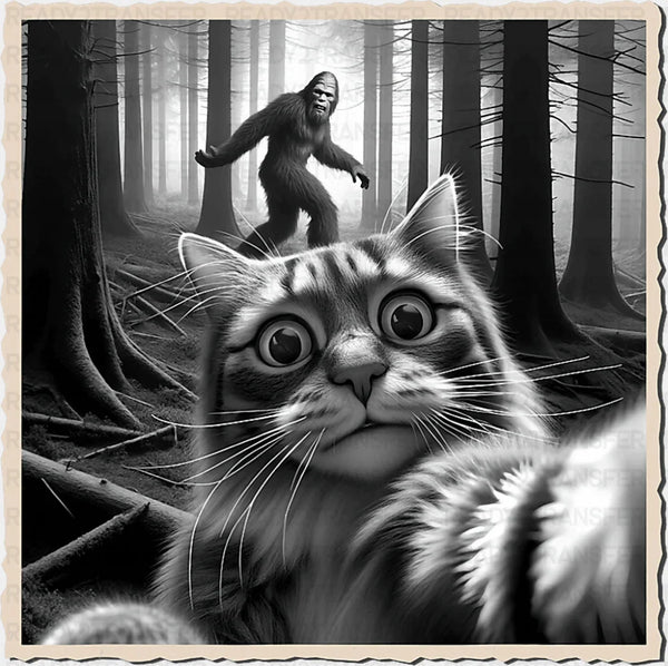 Selfie With Sasquatch - Cats DTF Transfer