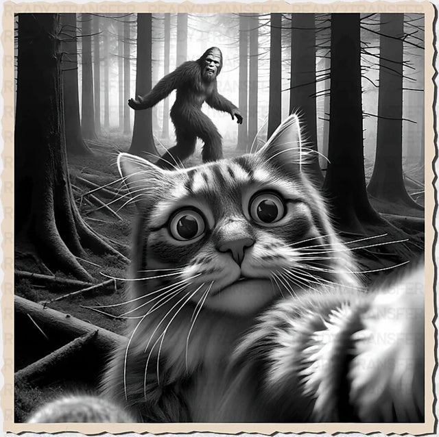 Selfie With Sasquatch - Cats DTF Transfer