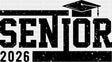 Senior 2026 B&W Design - Graduation DTF Transfer Adult Unisex - S & M (10’’) / Dark Color Design (See Imaging)