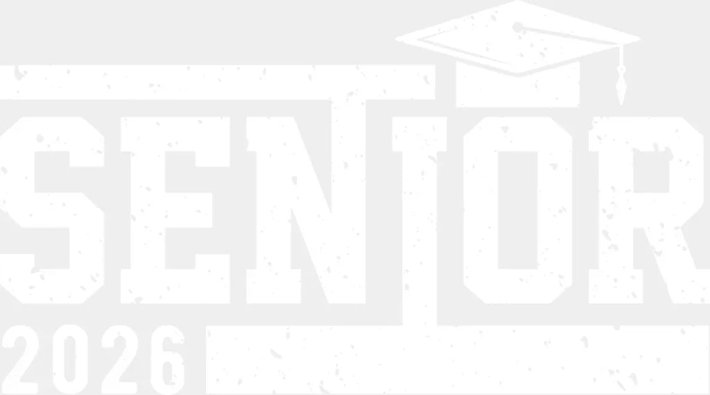 Senior 2026 B&W Design - Graduation DTF Transfer Adult Unisex - S & M (10’’) / Light Color Design (See Imaging)