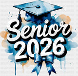Senior 2026 Blue Cloud - Graduation DTF Transfer