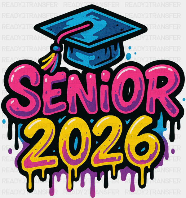 Senior 2026 Blue, Pink & Yellow - Graduation DTF Transfer