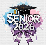 Senior 2026 Blue & Purple - Graduation DTF Transfer