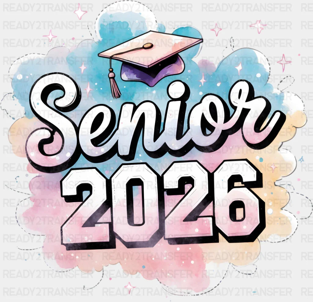 Senior 2026 Cloud Pastel Colors - Graduation DTF Transfer