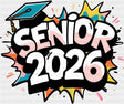 Senior 2026 Graffiti Design - Graduation DTF Transfer Adult Unisex - S & M (10’’) / Dark Color Design (See Imaging)