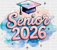 Senior 2026 Pastel Cloud Blue - Graduation DTF Transfer