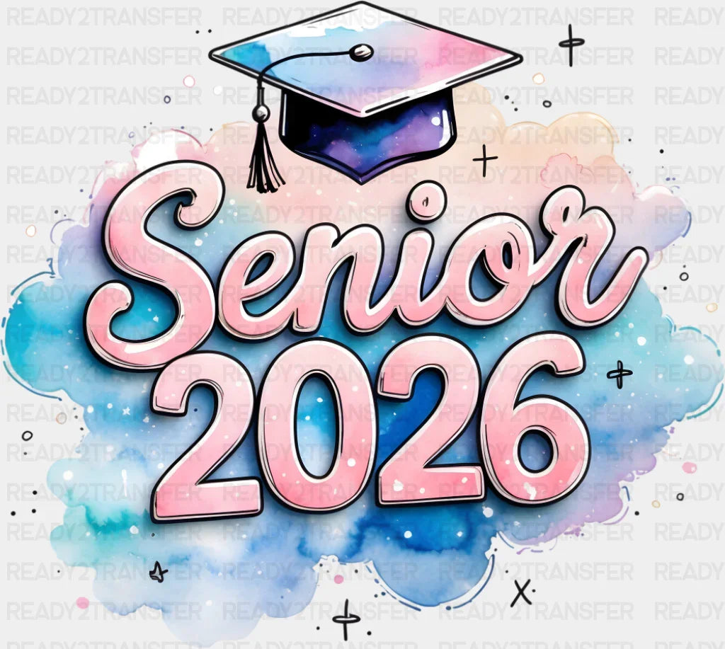 Senior 2026 Pastel Cloud Blue - Graduation DTF Transfer