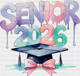 Senior 2026 Pastel Colors - Graduation DTF Transfer