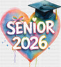 Senior 2026 Pastel Heart - Graduation DTF Transfer