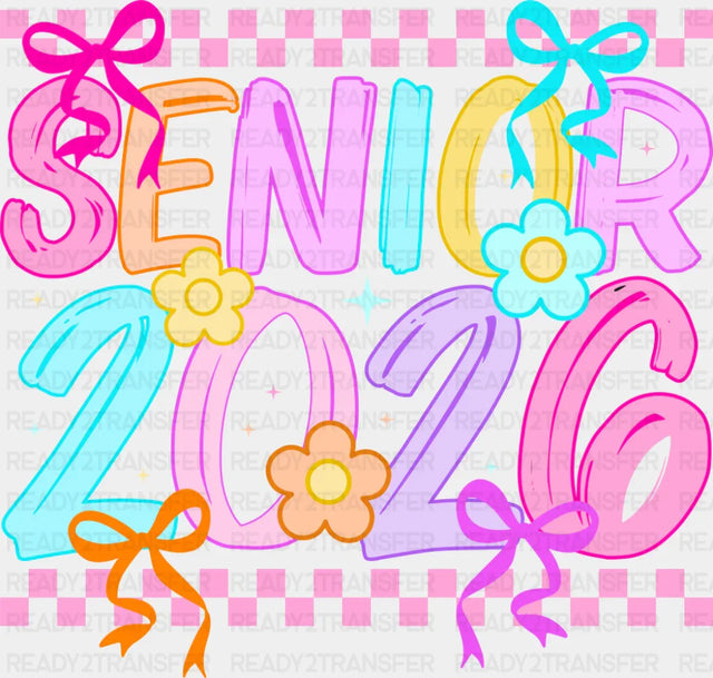 Senior 2026 Pink Checkered Design - Graduation DTF Transfer