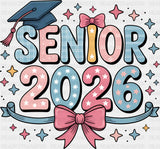 Senior 2026 Pink Ribbon And Stars - Graduation DTF Transfer
