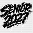 Senior 2027 B&W Graffiti - Senior DTF Transfers - Adult Unisex - S & M (10’’) / Dark Color Design (See Imaging)