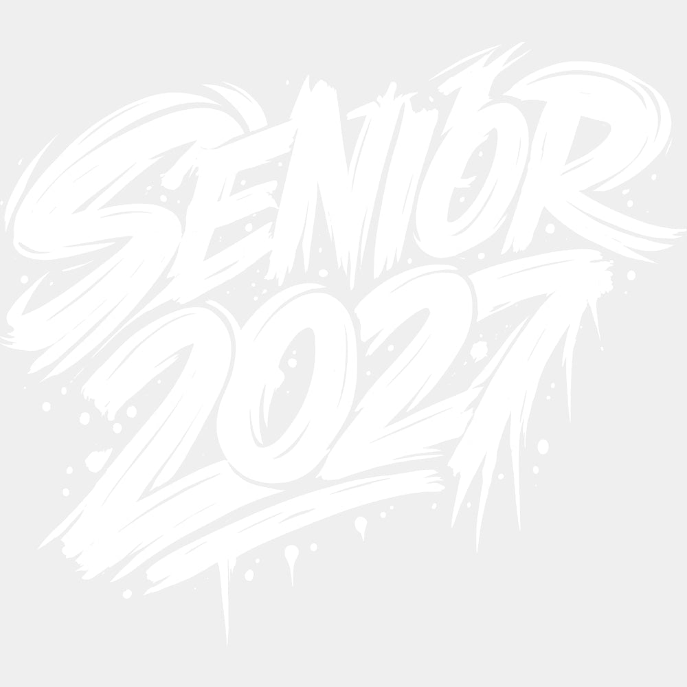 Senior 2027 B&W Graffiti - Senior DTF Transfers - Adult Unisex - S & M (10’’) / Light Color Design (See Imaging)