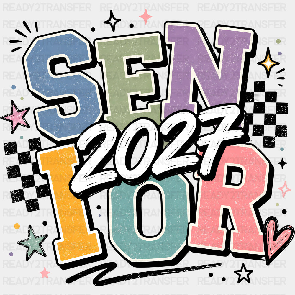 Senior 2027 Colorful Oldschool - Senior DTF Transfers