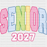 Senior 2027 Colorful Stripes - Senior DTF Transfers