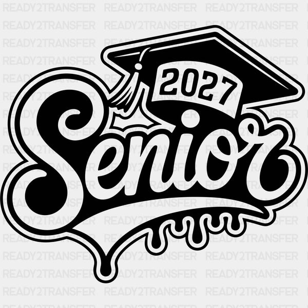 Senior 2027 Cursive B&W  - Senior DTF Transfers
