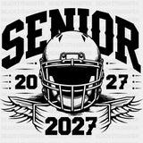 Senior 2027 Football - Senior DTF Transfers - Adult Unisex - S & M (10’’) / Dark Color Design (See Imaging)
