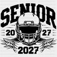 Senior 2027 Football - Senior DTF Transfers - Adult Unisex - S & M (10’’) / Dark Color Design (See Imaging)