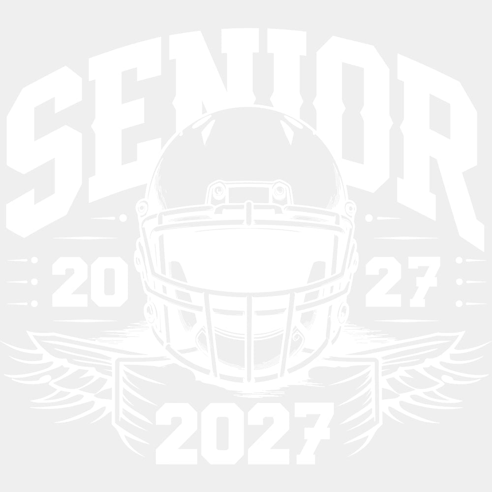 Senior 2027 Football - Senior DTF Transfers - Adult Unisex - S & M (10’’) / Light Color Design (See Imaging)