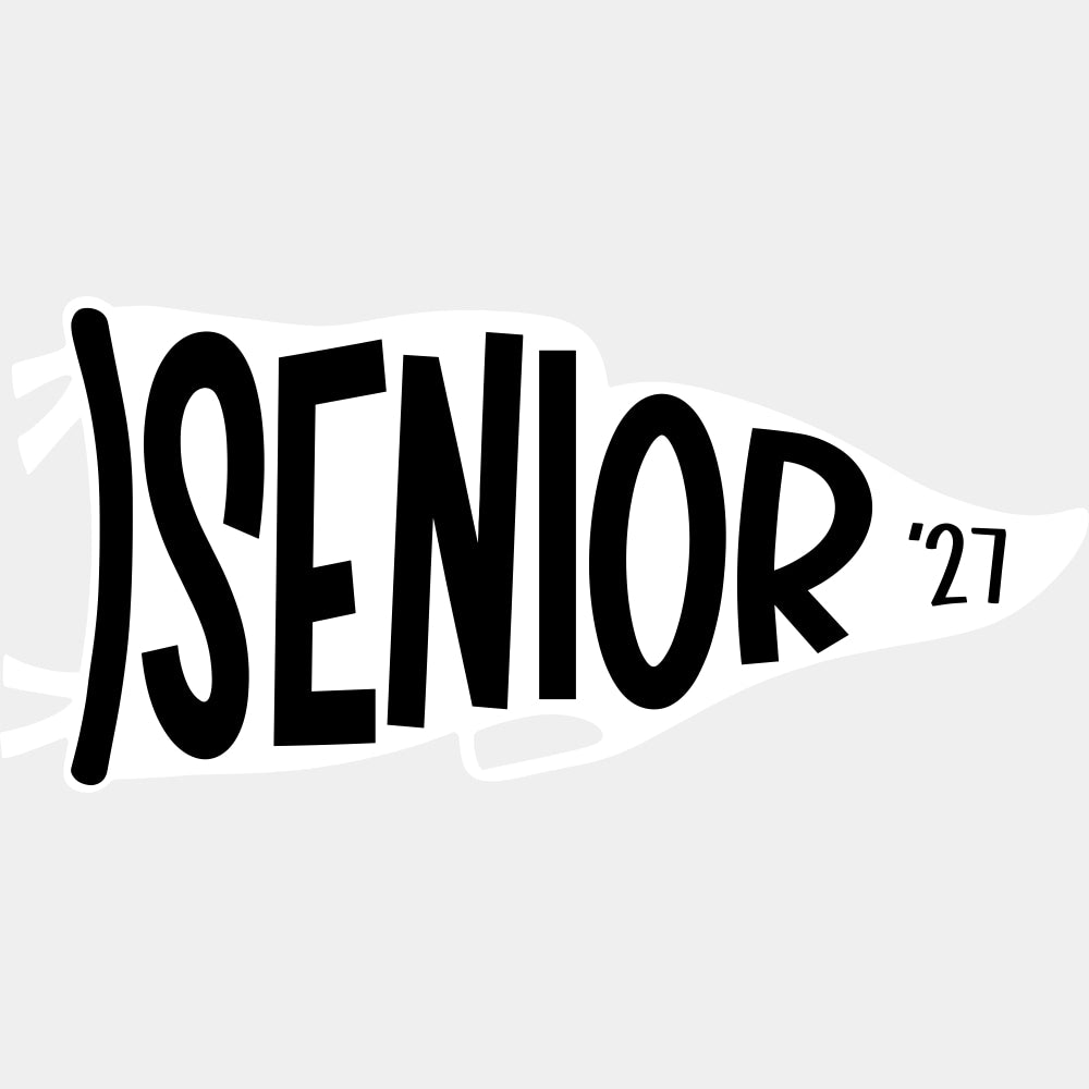 Senior 27 Flag B&W - Senior DTF Transfers - Adult Unisex - S & M (10’’) / Light Color Design (See Imaging)