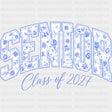 Senior Class Of 2027 Blue & Pink - Senior DTF Transfers - Adult Unisex - S & M (10’’) / Blue Color Design (See Imaging)