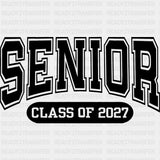 Senior Class Of 2027 - Senior DTF Transfers - Adult Unisex - S & M (10’’) / Dark Color Design (See Imaging)