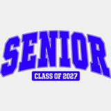 Senior Class Of 2027 Four Colors - Senior DTF Transfers - Adult Unisex - S & M (10’’) / Blue Color Design (See Imaging)