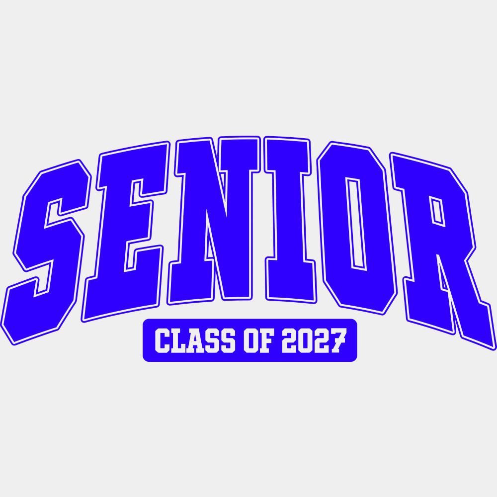 Senior Class Of 2027 Four Colors - Senior DTF Transfers - Adult Unisex - S & M (10’’) / Blue Color Design (See Imaging)