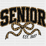 Senior Est. 2027 Leopard Print - Senior DTF Transfers - Adult Unisex - S & M (10’’) / Dark Color Design (See Imaging)