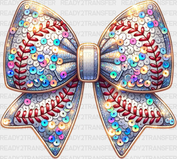 Sequin Bowtie - Baseball DTF Transfer