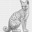 Serval Cat B&W - Animals DTF Transfers - Adult Unisex - S & M (10’’) / Dark Color Design (See Imaging)