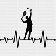 Serving, EKG Line - Tennis DTF Transfers ready2transfer Dark Color Design (See Imaging)